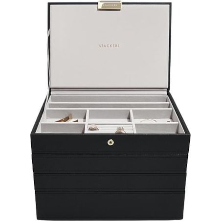 Szkatułka na biżuterię Stackers poczwórna classic czarna
