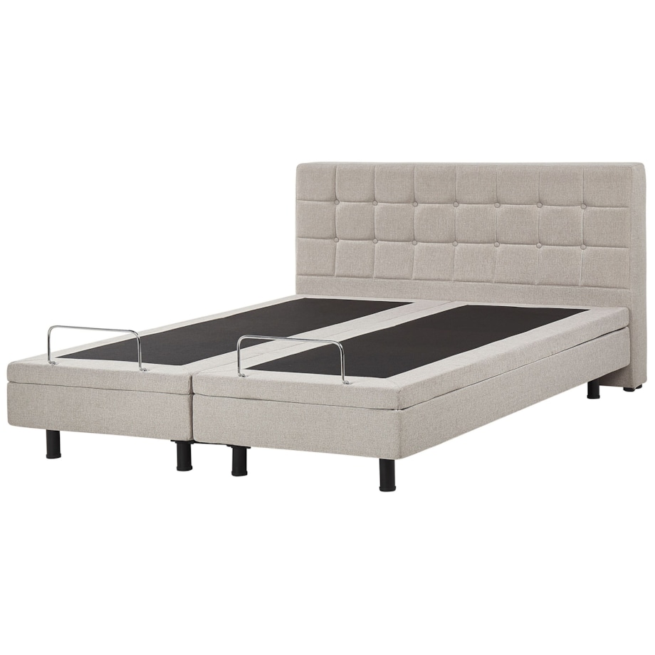 Łóżko regulowane tapicerowane 180 x 200 cm beżowe DUKE