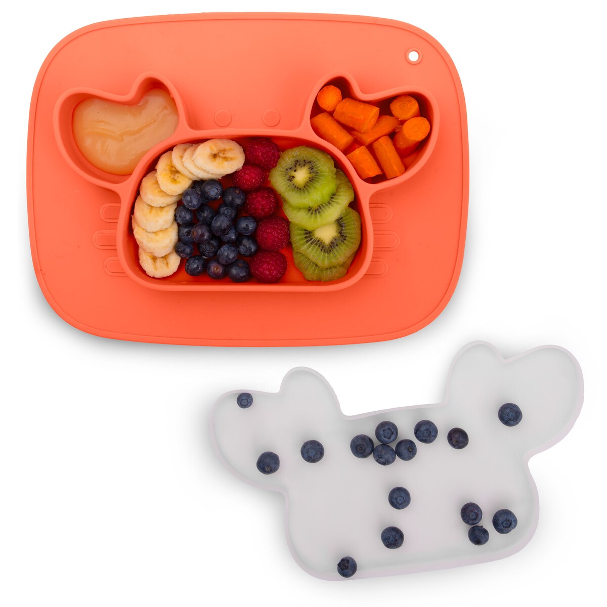 Talerzyk dla dziecka silikonowy do karmienia Krab czerwony Ricokids