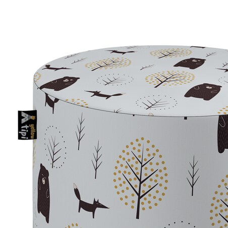 Puf Bobby, ecru-brązowy, ø40, wys. 40 cm, Magic Collection