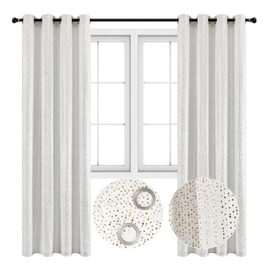 zasłona welurowa ze złotymi kropeczkami 140x250 cm