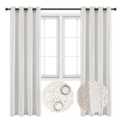 zasłona welurowa ze złotymi kropeczkami 140x250 cm