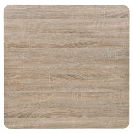 vidaXL Stolik bistro z MDF na stalowej podstawie, 80x80x75 cm, dębowy