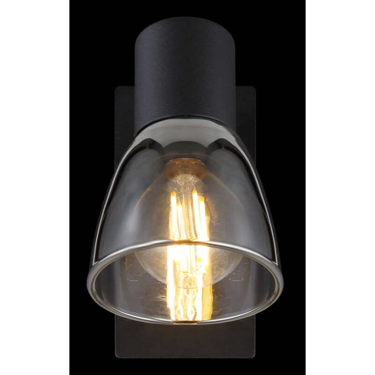 Lampa ścienna Claude 54307-1 z włącznikiem czarna przydymiona