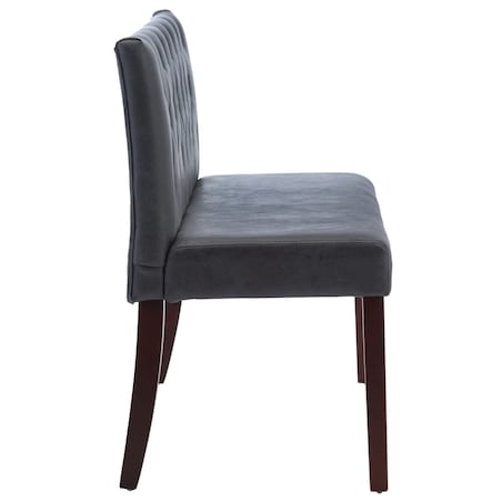 vidaXL Ławka, 120 cm, szara, sztuczna skóra zamszowa