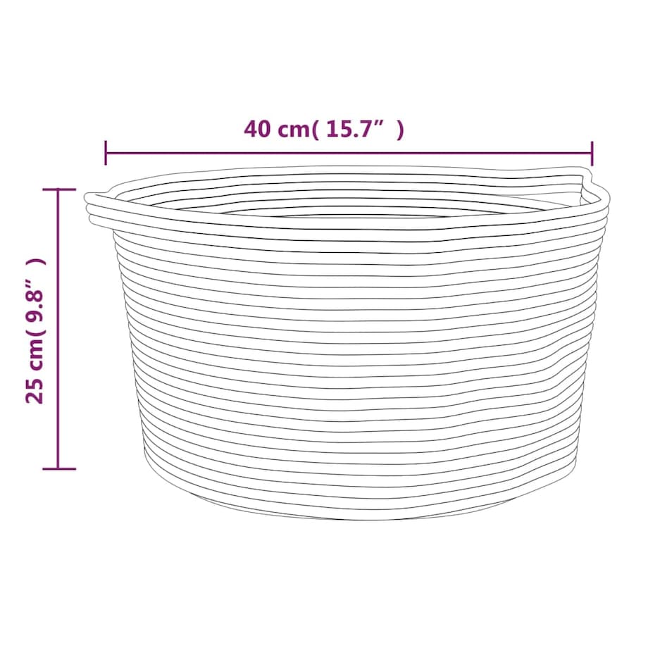 vidaXL Kosz do przechowywania, beżowo-biały, Ø40x25 cm, bawełna