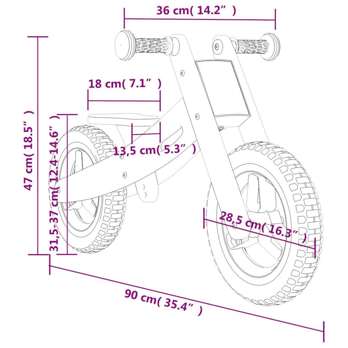 vidaXL Rowerek biegowy dla dzieci, różowy