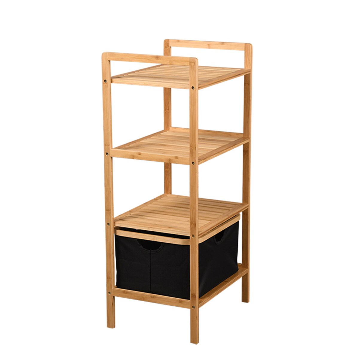 Bambusowy regał z wyciąganym koszem, 93,5 cm