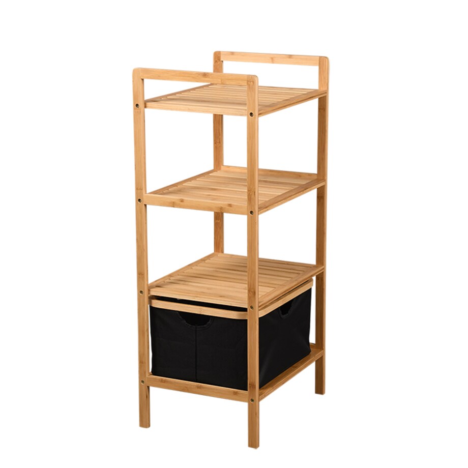 Bambusowy regał z wyciąganym koszem, 93,5 cm