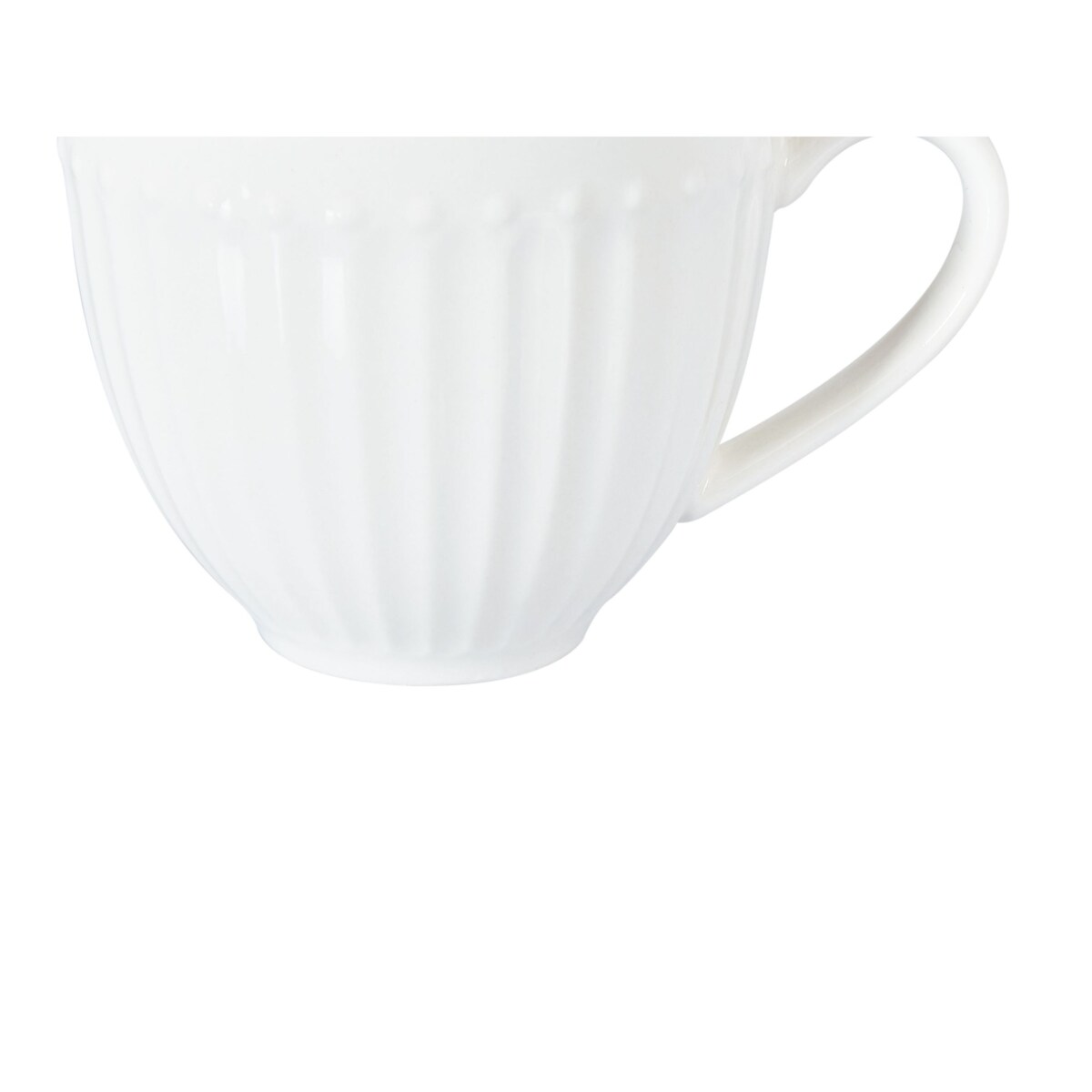 Zestaw 4 filiżanek ze spodkami COWSLIP Porcelana Biały