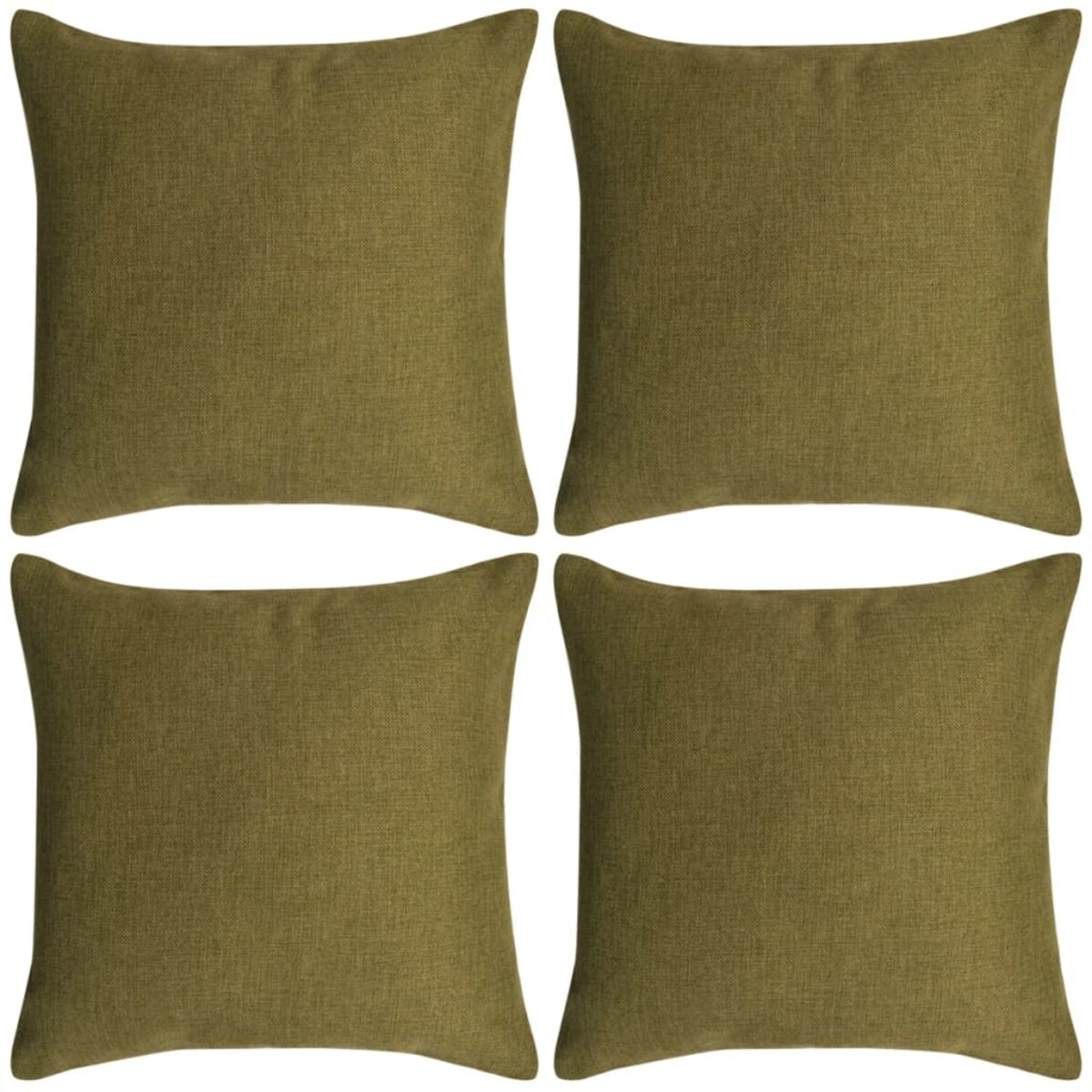 vidaXL Poszewki na poduszki 4 szt. lniane, zielone 50x50 cm