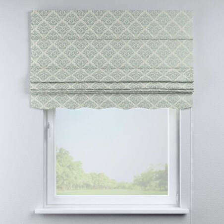 Roleta rzymska Florencja, srebrno-niebieski ornament na szarym tle, Imperia Premium