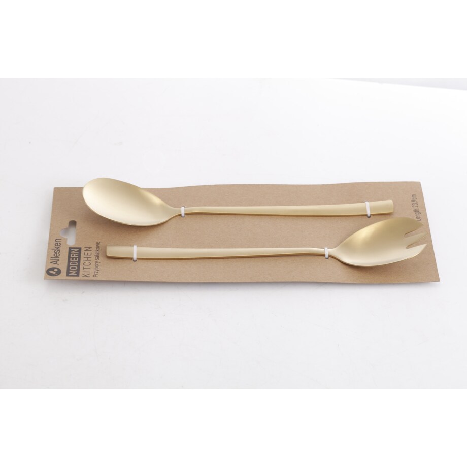 MODERN KITCHEN komplet 2 łyżek sałatkowych 23,8cm złote