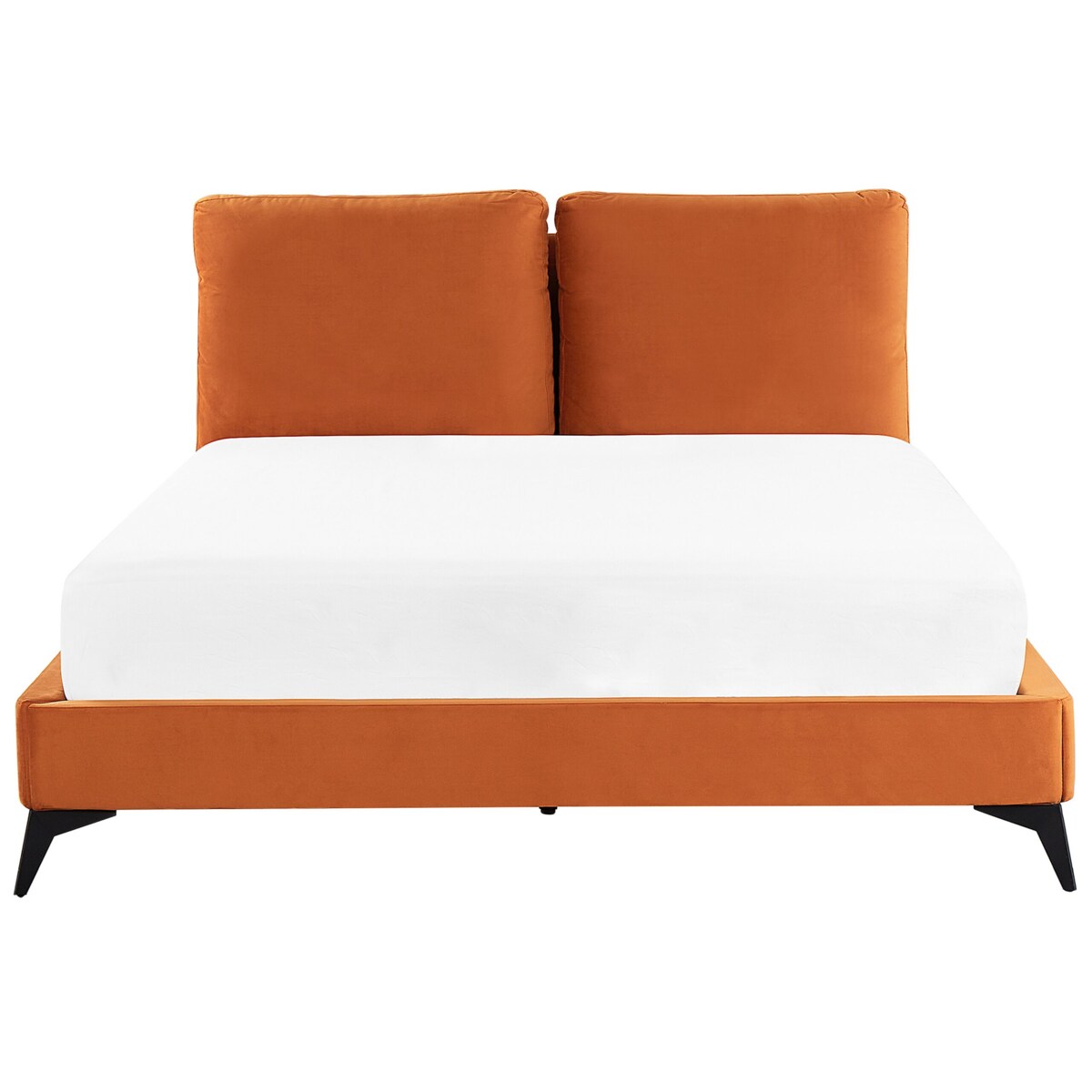 Łóżko Welur MELLE 140 x 200 cm Pomarańczowy