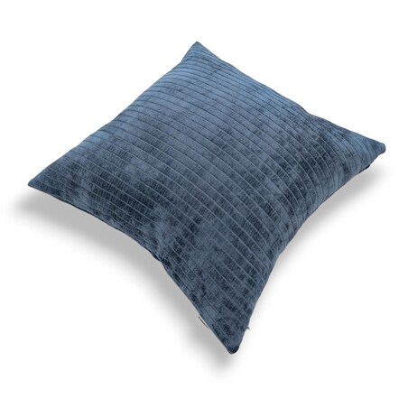 Granatowa poduszka dekoracyjna w prążki 45x45 Lines