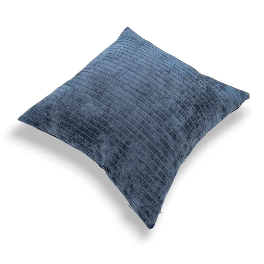 Granatowa poduszka dekoracyjna w prążki 45x45 Lines