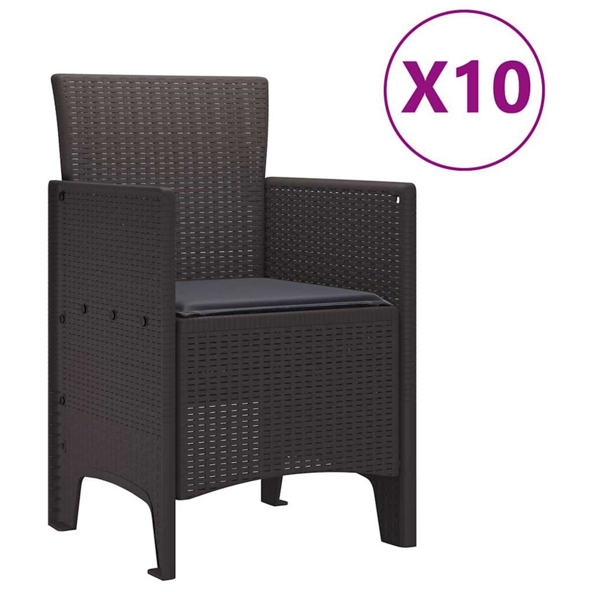 vidaXL Zestaw do jadalni w ogrodzie 11 pcs Brązowy Rattan Polt