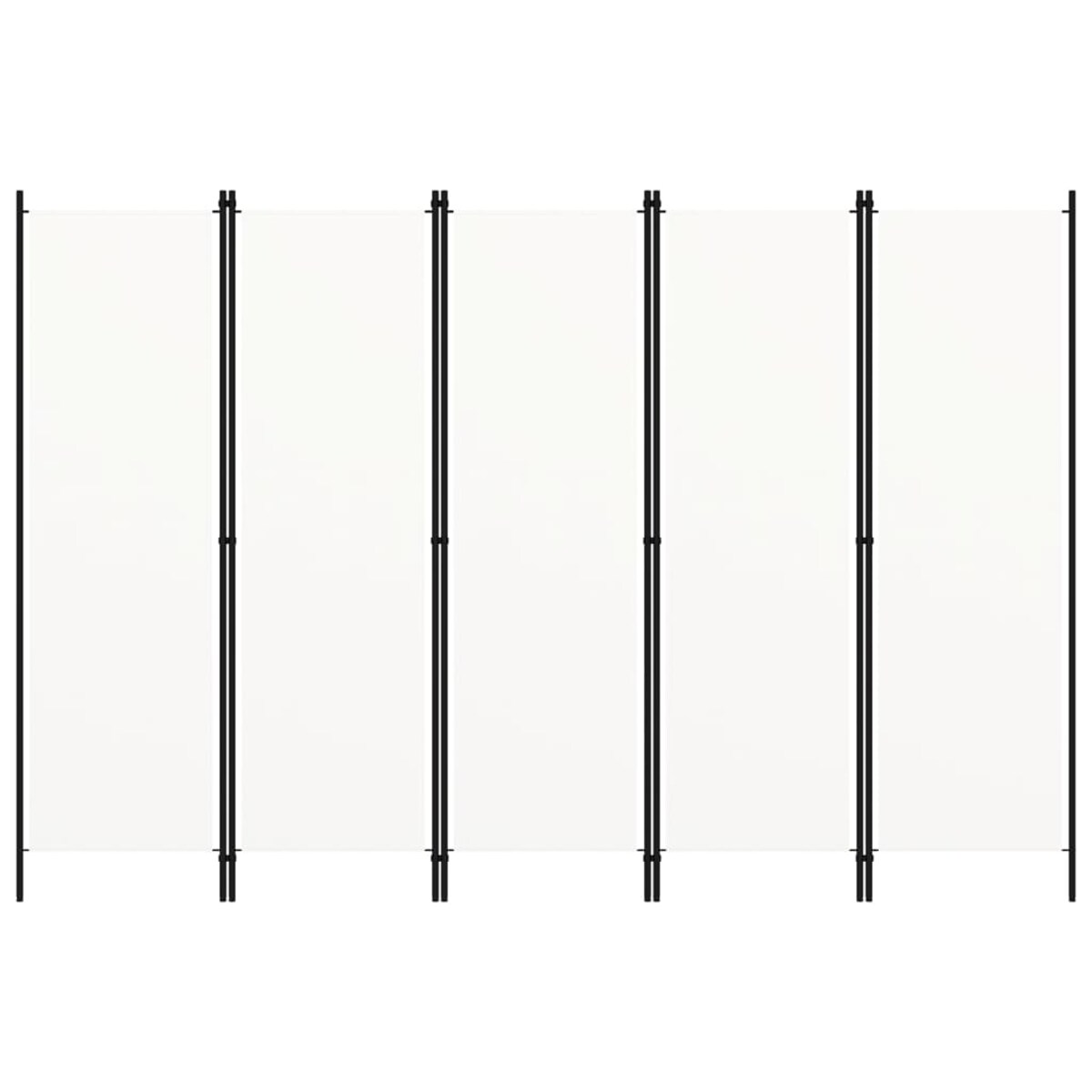 vidaXL Parawan 5-panelowy, biały, 250 x 180 cm