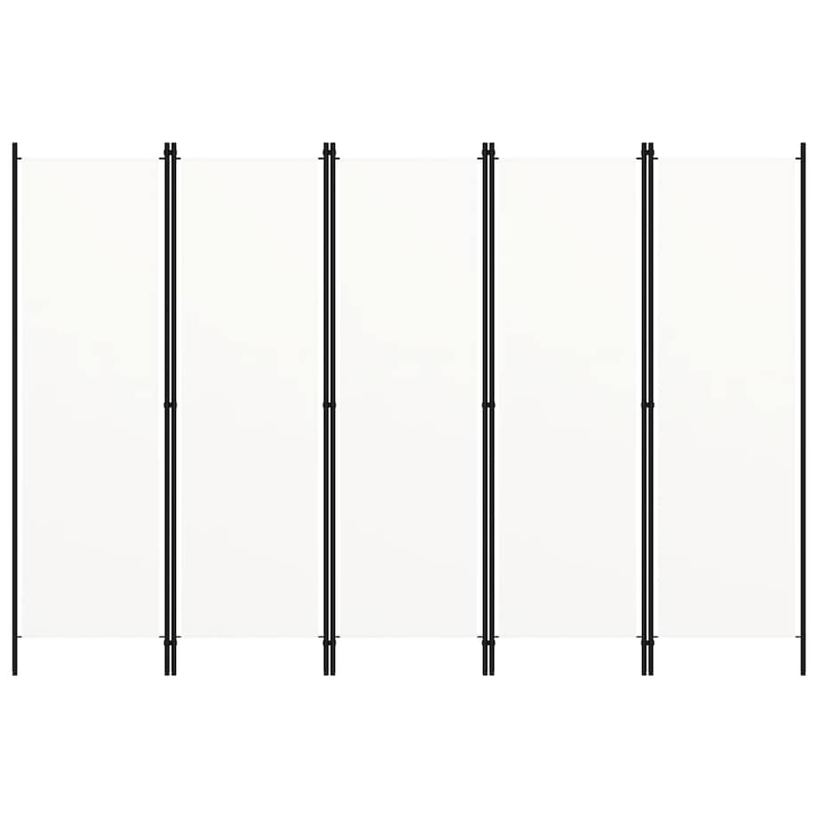 vidaXL Parawan 5-panelowy, biały, 250 x 180 cm