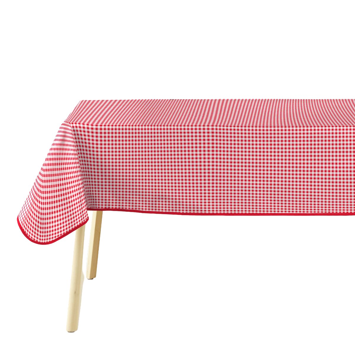 Obrus prostokątny w czerwoną kratkę MINI VICHY ROUGE, 140 x 240 cm