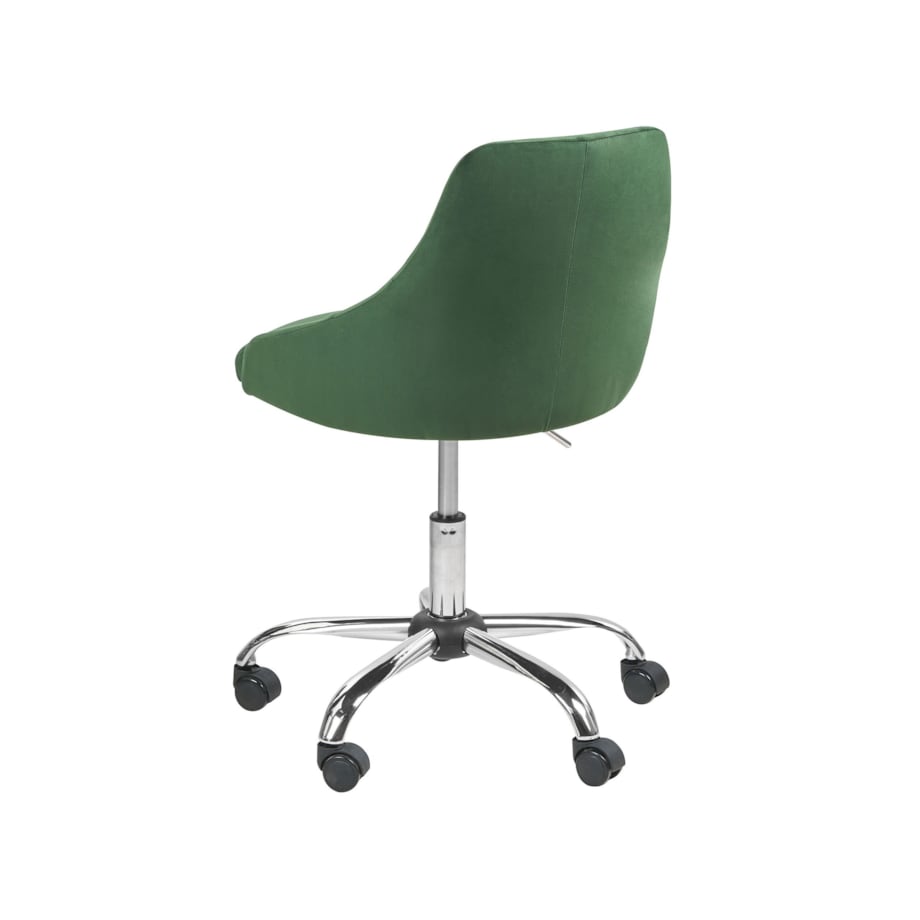 Krzesło biurowe regulowane welurowe zielone PARISH