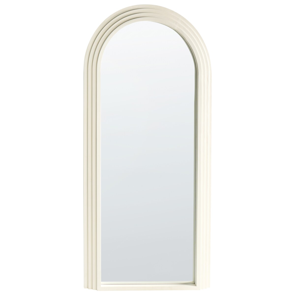 Lustro ścienne DIJON 80 cm 170 cm Drewno Złamana biel