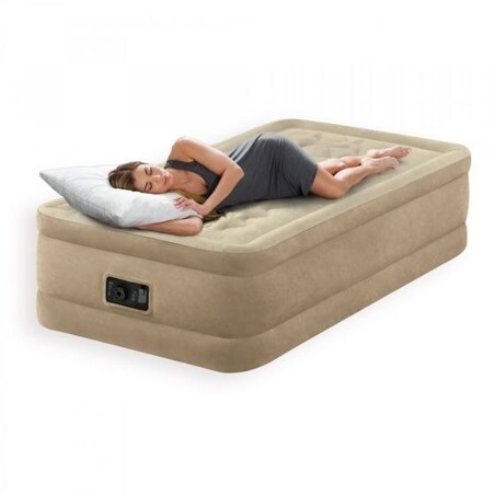 Materac welurowy z pompką 191x99x46 cm INTEX