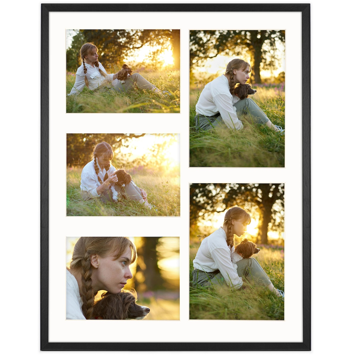 Ramka na zdjęcia 2x 15x21 3x 13x18 czarna galeria na 5 zdjęć multirama 40x50 cm FRAMAI
