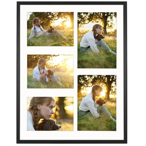 Ramka na zdjęcia 2x 15x21 3x 13x18 czarna galeria na 5 zdjęć multirama 40x50 cm FRAMAI