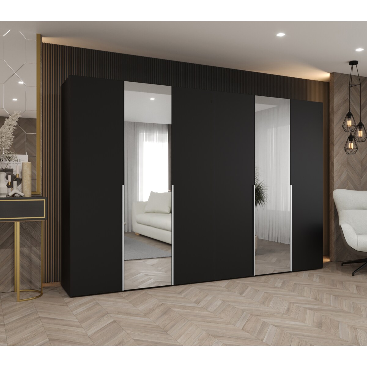 Szafa uchylna otwierana ALICANTE 2 300 wys. 202 cm Czarny + u. Kaszmir