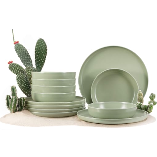 Konsimo VICTO Zestaw obiadowy 6os. (12 el.), pistacjowy