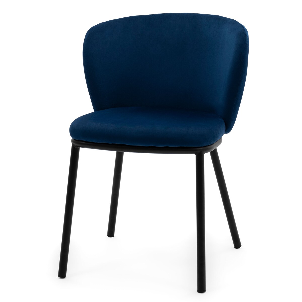 KRZESŁO TAPICEROWANE WELUROWE DO SALONU JADALNI GLAMOUR GRANATOWE BARI