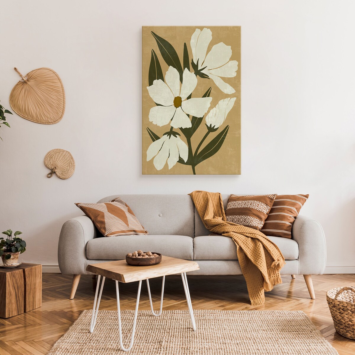 Obraz Białe Malownicze Akwarelowe Kwiaty 30x40cm