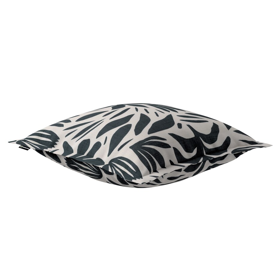 Poszewka Mona na poduszkę 45x45 roślinny grafitowy motyw na kremowym tle