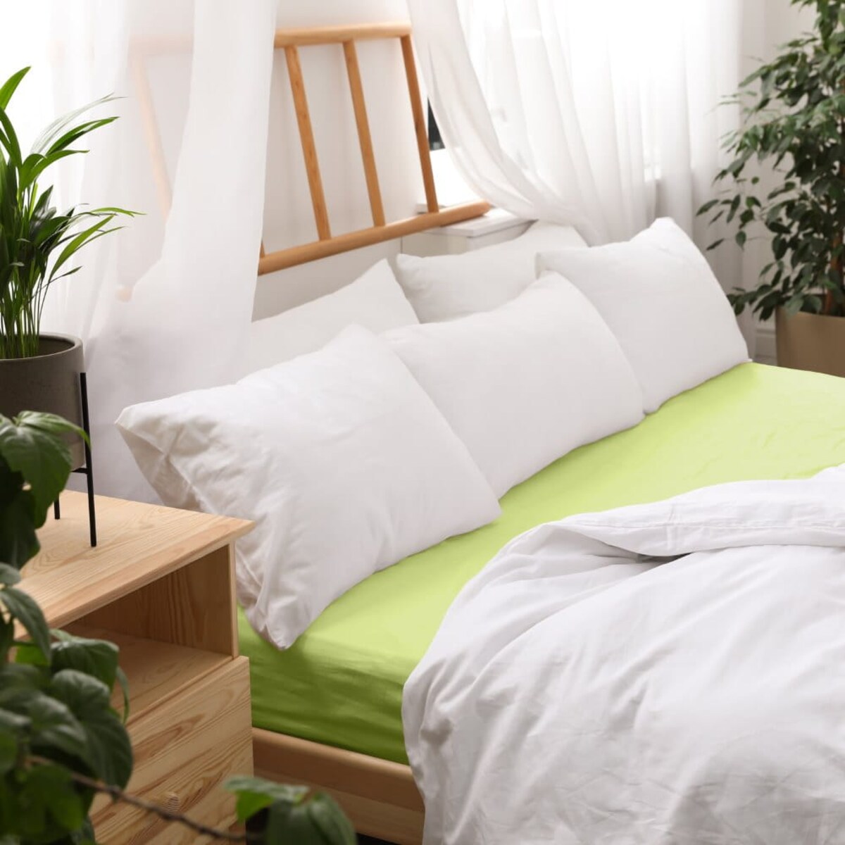 Prześcieradło jersey z gumką 90x200 kolor Limonka