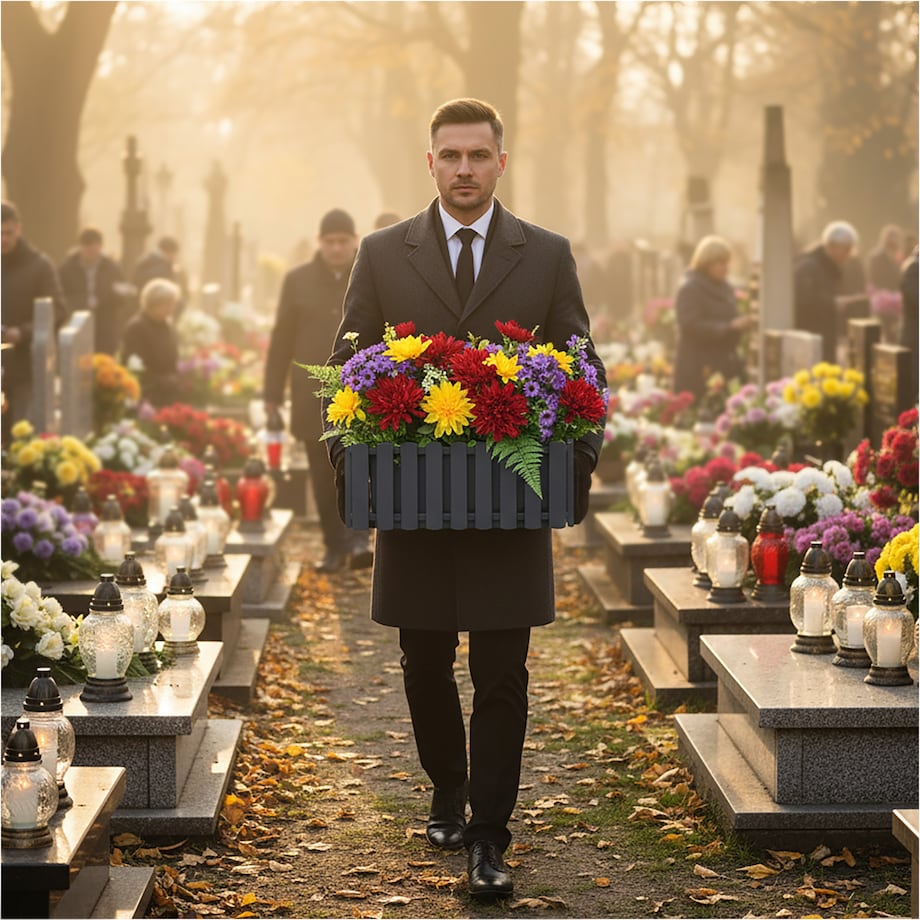 Donica Na Cmentarz Skrzynka Doniczka Korytko Na Wszystkich Świętych Boardee Fence