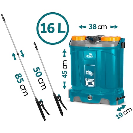 Opryskiwacz akumulatorowy Plonos PL-604 ciśnieniowy plecakowy 85 cm lanca 16L