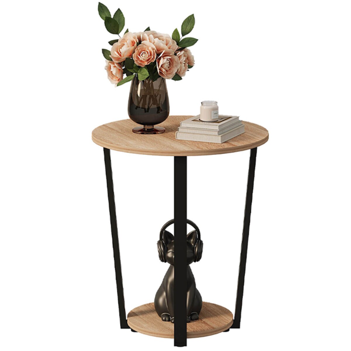 Stolik kawowy ława jasny brąz nowoczesny loft industrialny do salonu 50 cm