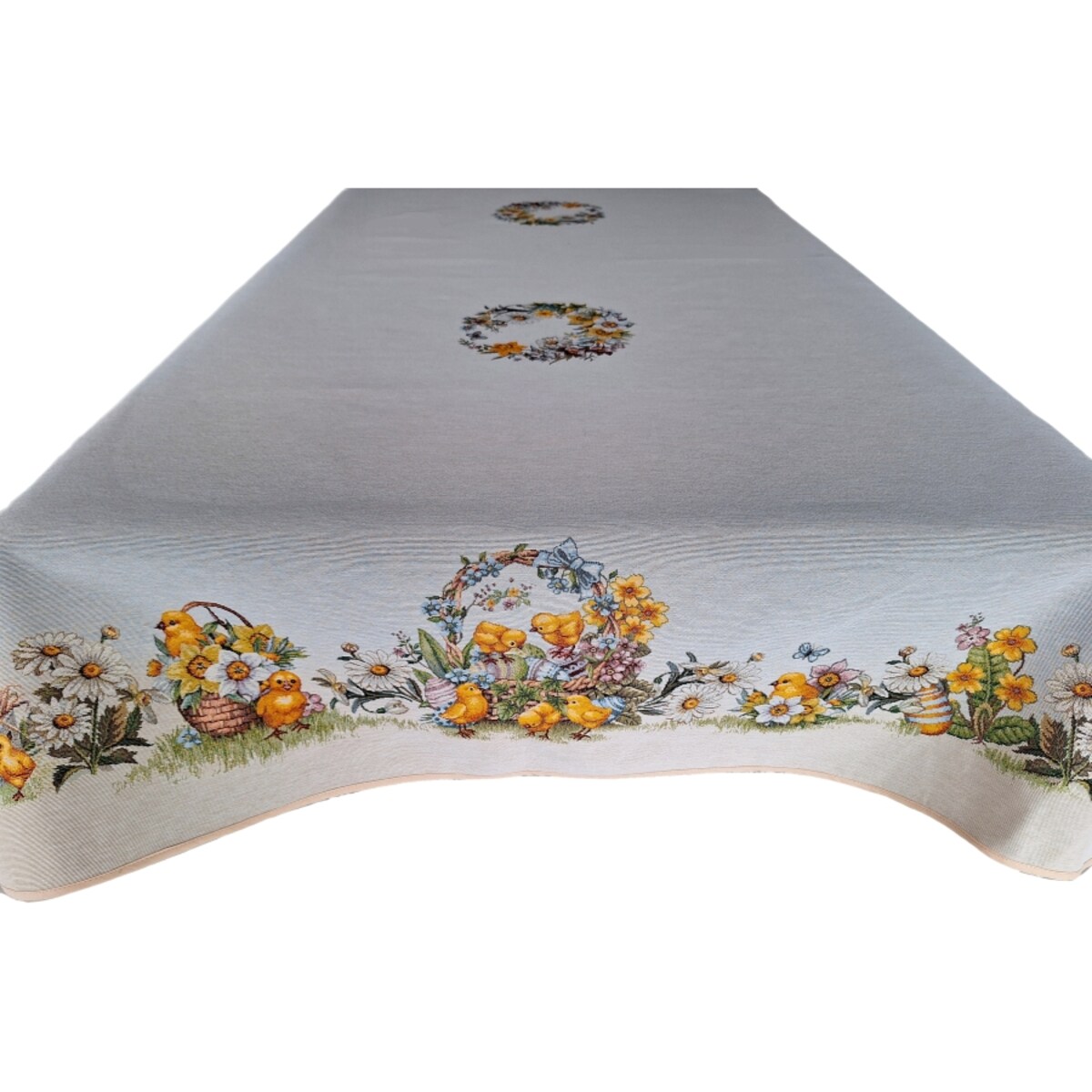 Obrus Wielkanocny 140X210 Cm Na Stół Ozdobny Dekoracyjny Kurczaczki