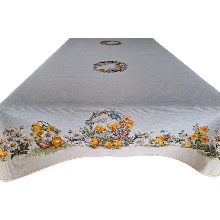 Obrus Wielkanocny 140X210 Cm Na Stół Ozdobny Dekoracyjny Kurczaczki