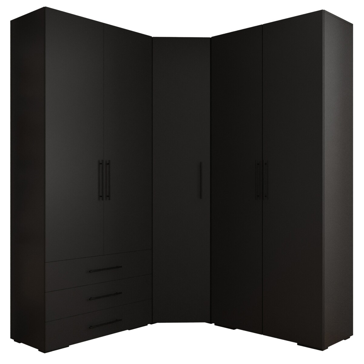 Garderoba wysoka do przedpokoju INOVA 3 Z1 czarny+czarny