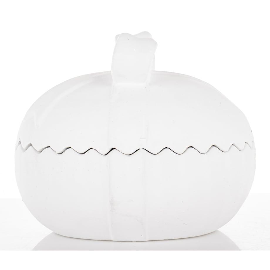 Dekoracja - jajko ceramiczne 13x16x12,5 cm otwierany szary pojemnik