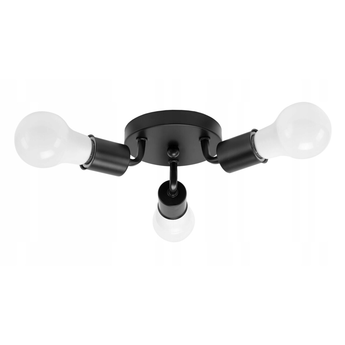 Lampa Sufitowa Plafon Potrójna Metalowa Black 3