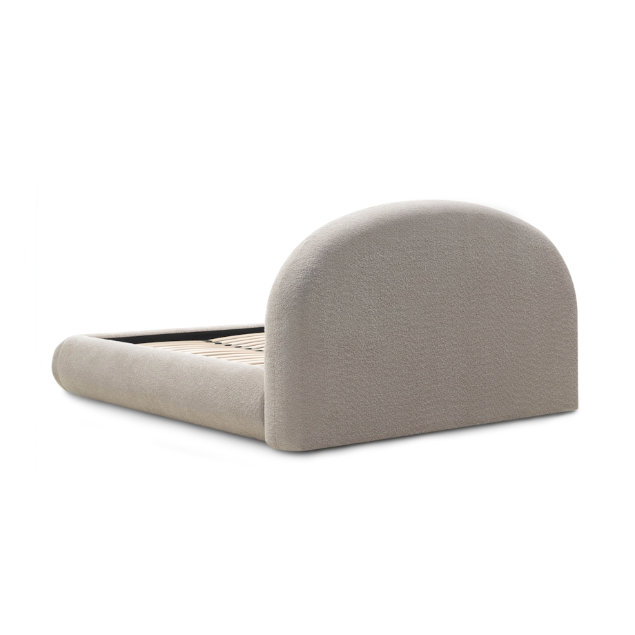 Łóżko tapicerowane 160x200 cm beżowe bouclé Riaci