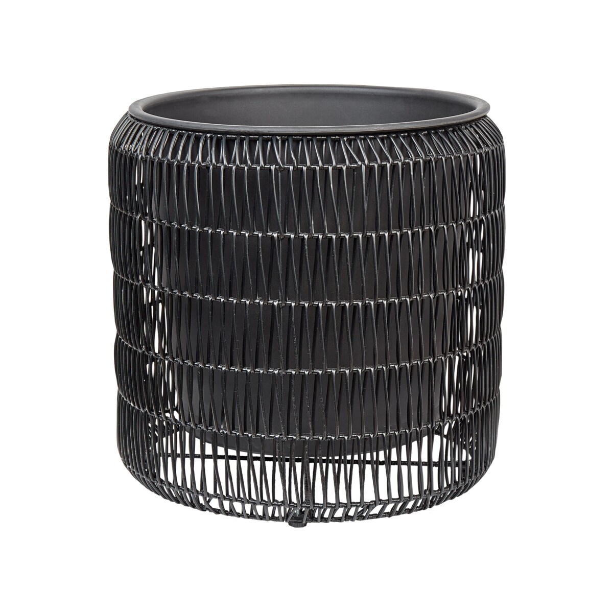 Zestaw 2 doniczek na kwiaty z technorattanu czarny BRODIEA