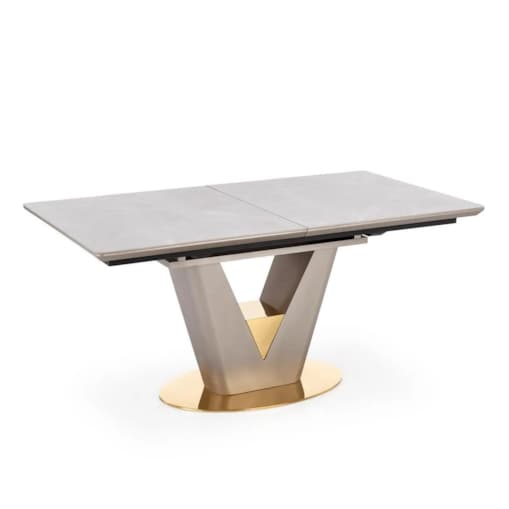 Stół rozkładany VALENTINO 160(220)x90 szary marmur/złoty