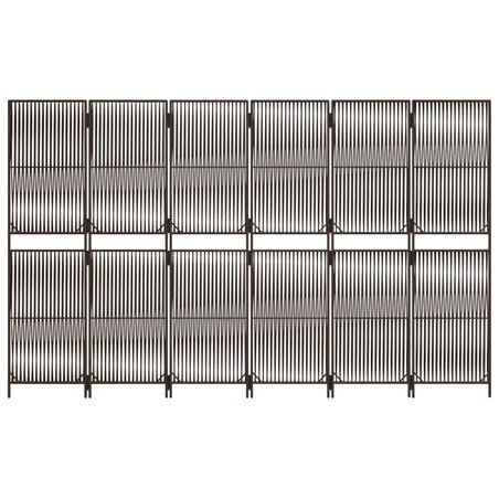 vidaXL Parawan 6-panelowy, brązowy, polirattan