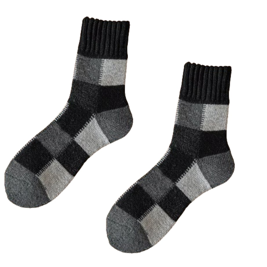 Klasyczne skarpety z owczej wełny – wzór w kratę, 39–43