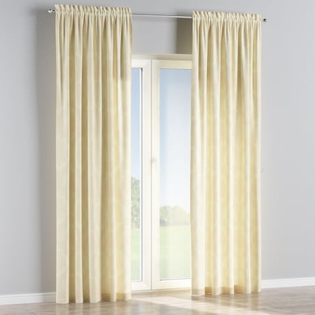 Zasłona na kanale z grzywką 1 szt. 130x260 liście akantu na tle ecru