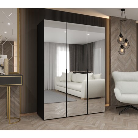 Szafa uchylna otwierana ALICANTE 3 150 wys. 202 cm Czarny + u. Czarny